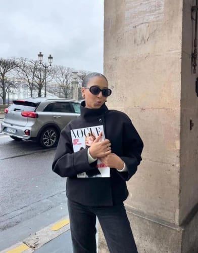 Customer photo review of Clarissa Jacket with Stand Collar