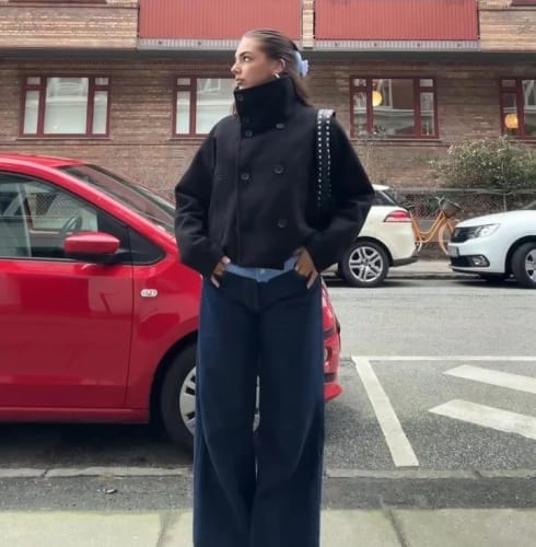 Customer photo review of Clarissa Jacket with Stand Collar