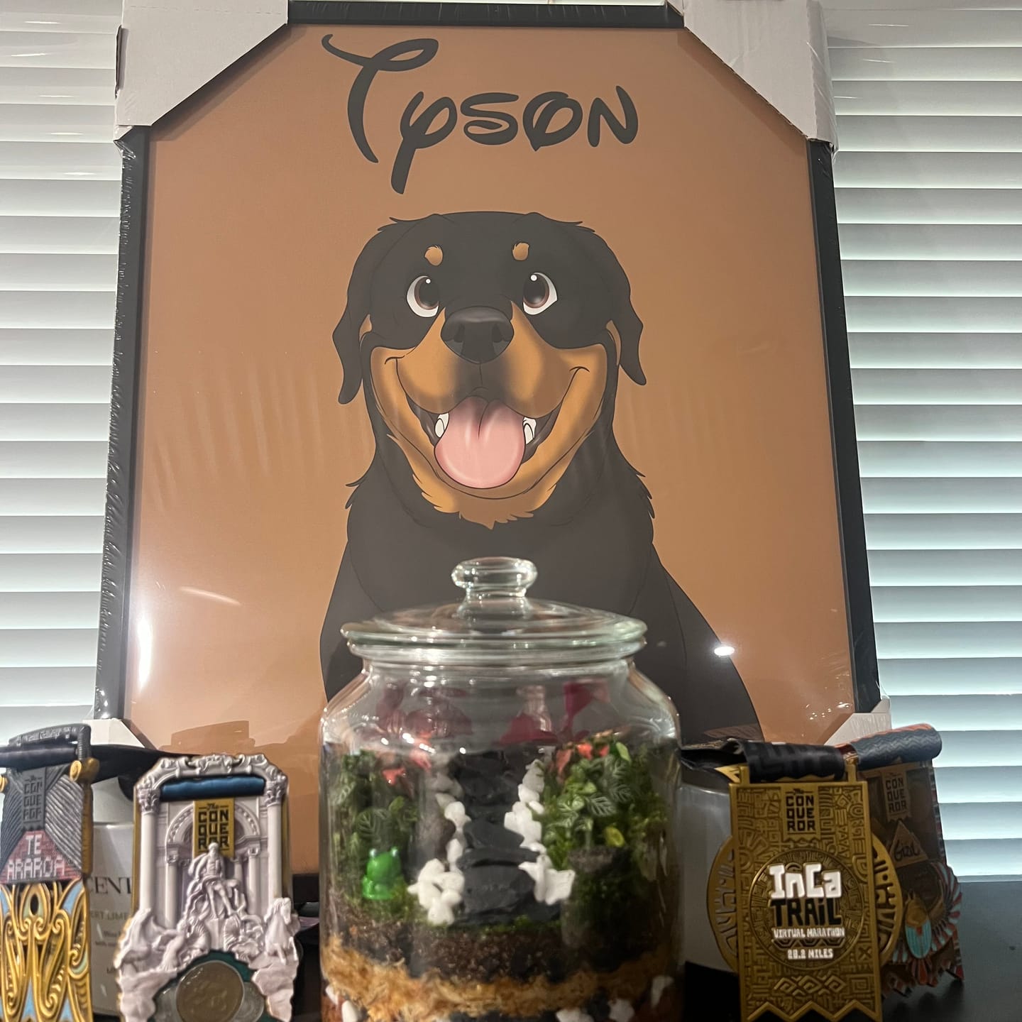 Customer photo review of Custom Hand-Drawn Cartoon Pet Portrait