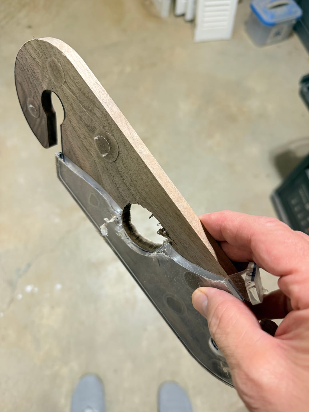 Customer photo review of 12x3.5" Wine Caddy 2 Acrylic Router Template