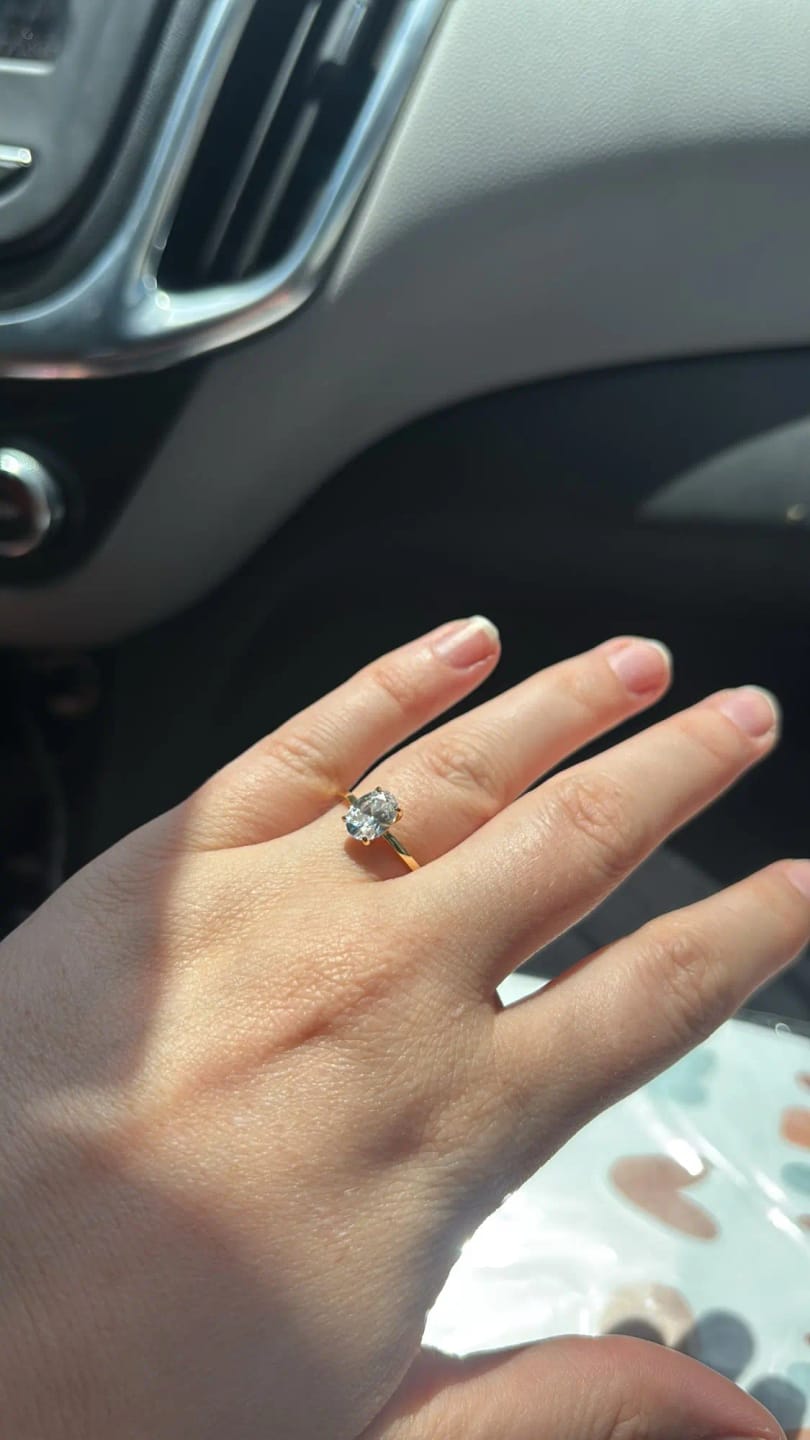 Customer photo review of Maribel Oval Zircon Ring
