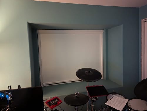 Customer photo review of Non-Drill Blackout Shades