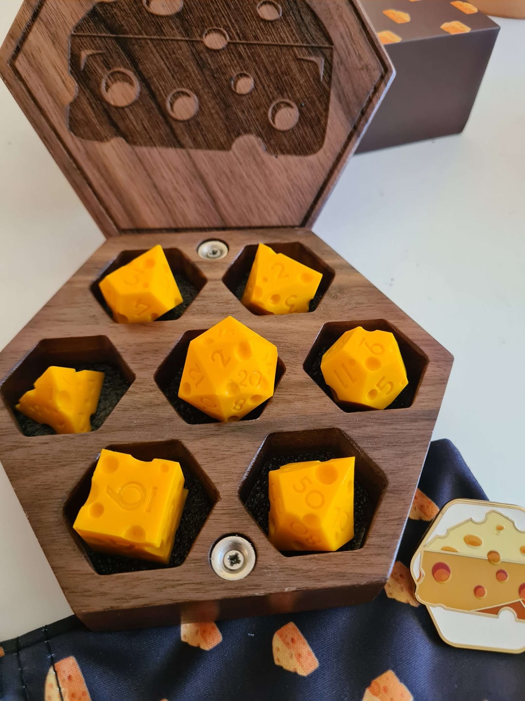 Customer photo review of Cheese Resin Dice Set