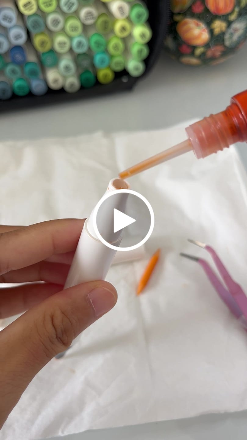 Customer video review of Ohuhu Marker Ink YR04 / E494 / R18 Refill for Alcohol marker