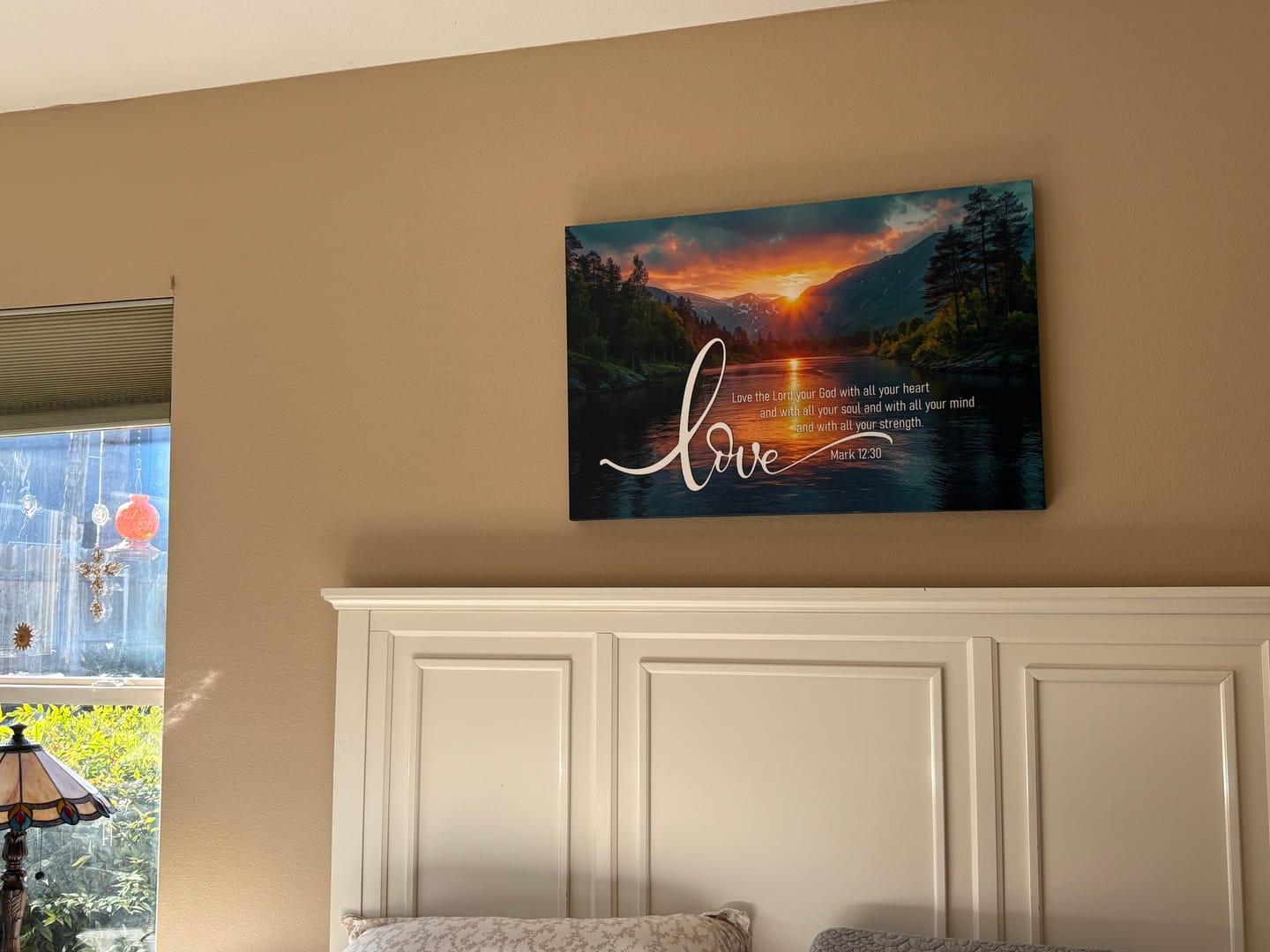 Customer photo review of Mark 12:30 Love The Lord Your God With All Your Heart Wall Art Canvas