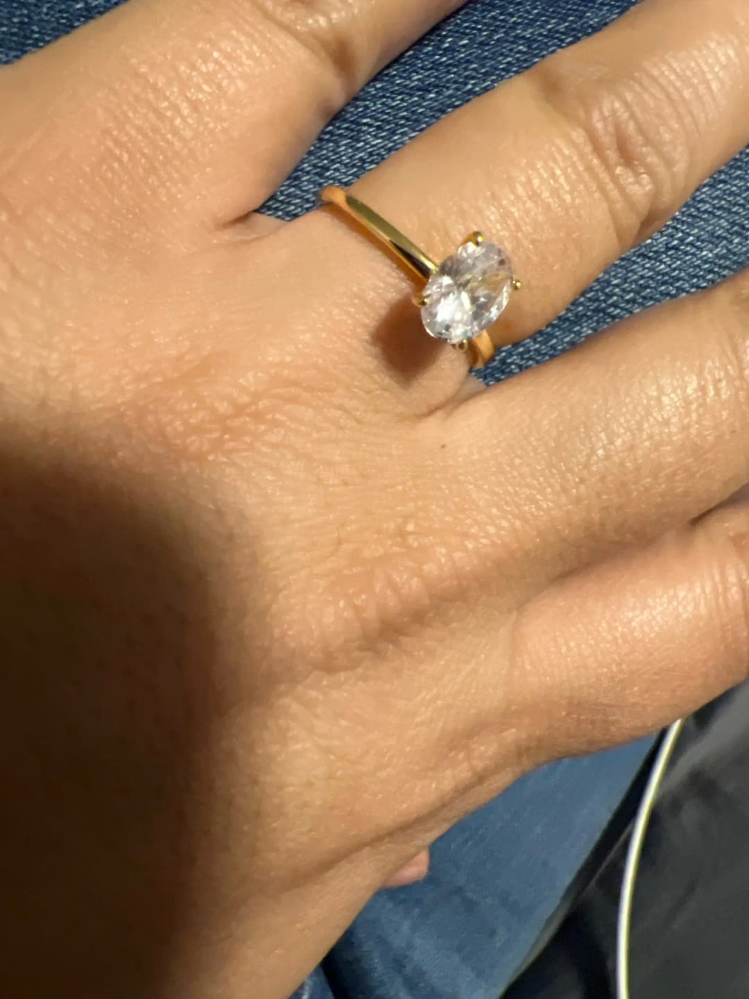 Customer photo review of Maribel Oval Zircon Ring