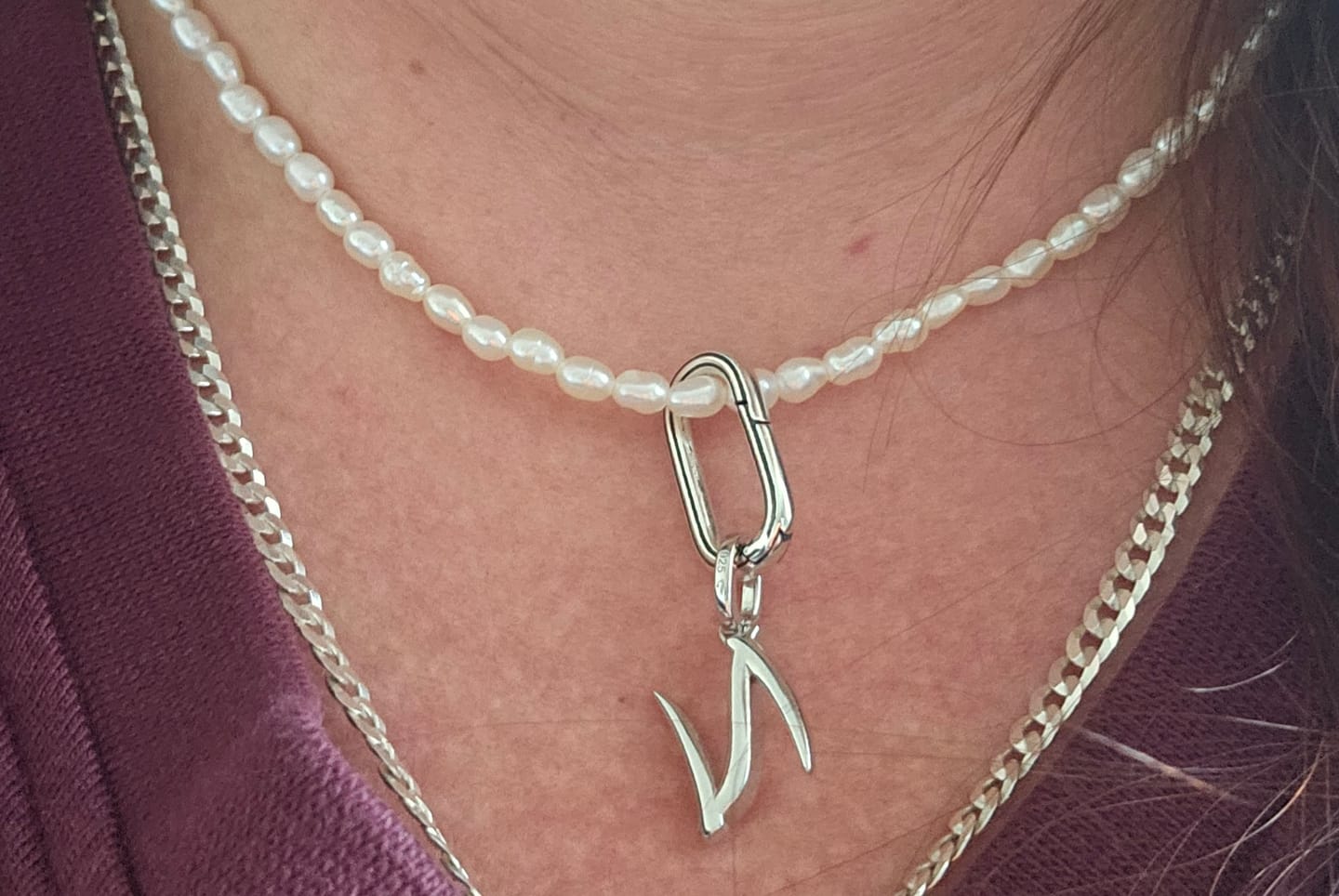 Customer photo review of Molto Initial Charm Pendants