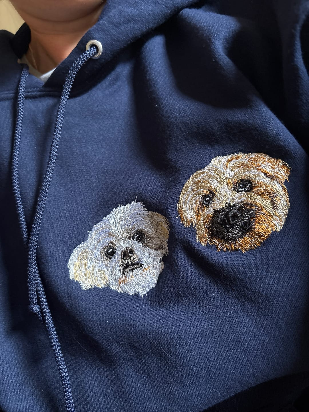 Customer photo review of Custom Embroidered Hoodie – Personalized Pet Gift for Animal Lovers