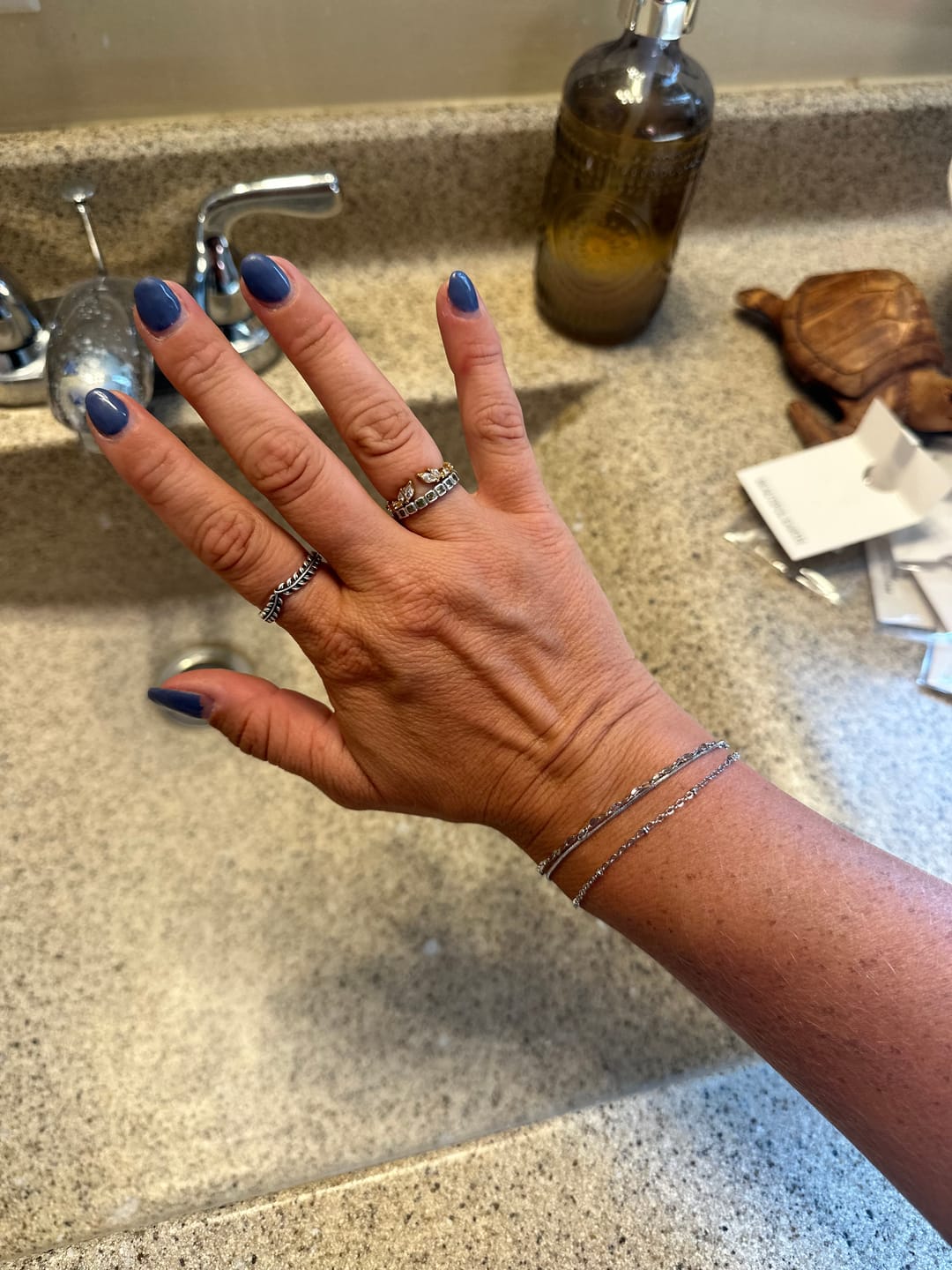 Customer photo review of Lily Crystal Gold Vine Ring