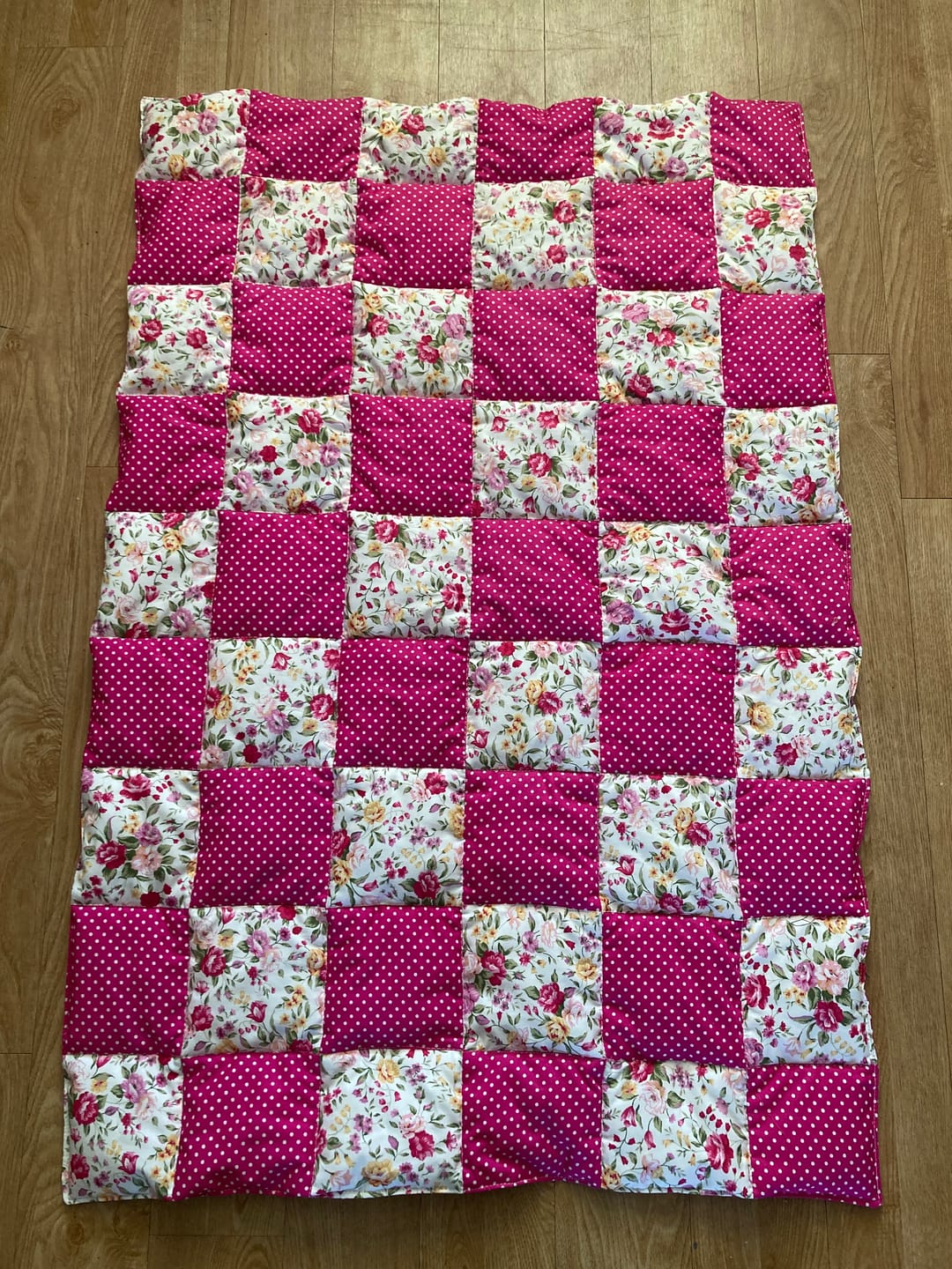 Customer photo review of Polka Dot Rose & Hubble Cotton Poplin Fabric