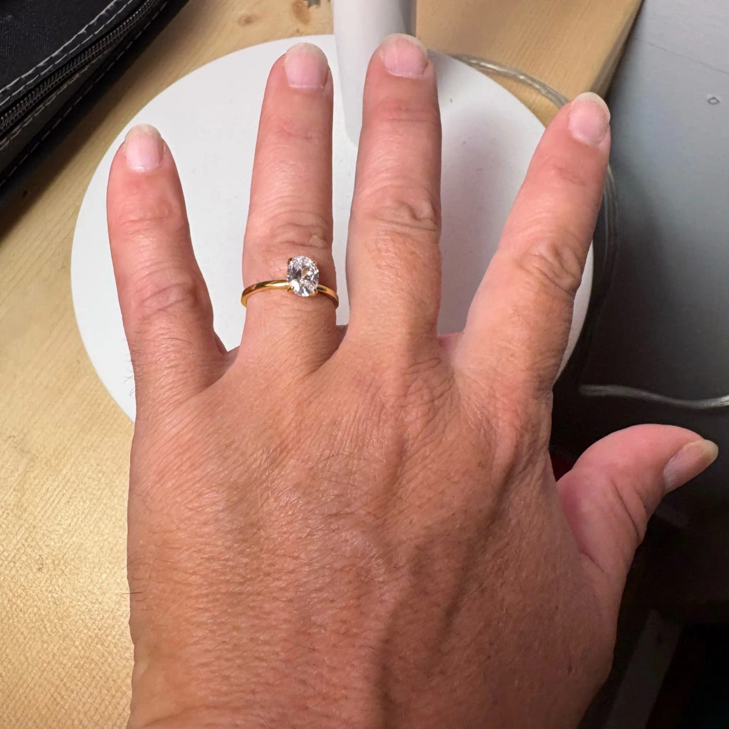 Customer photo review of Maribel Oval Zircon Ring