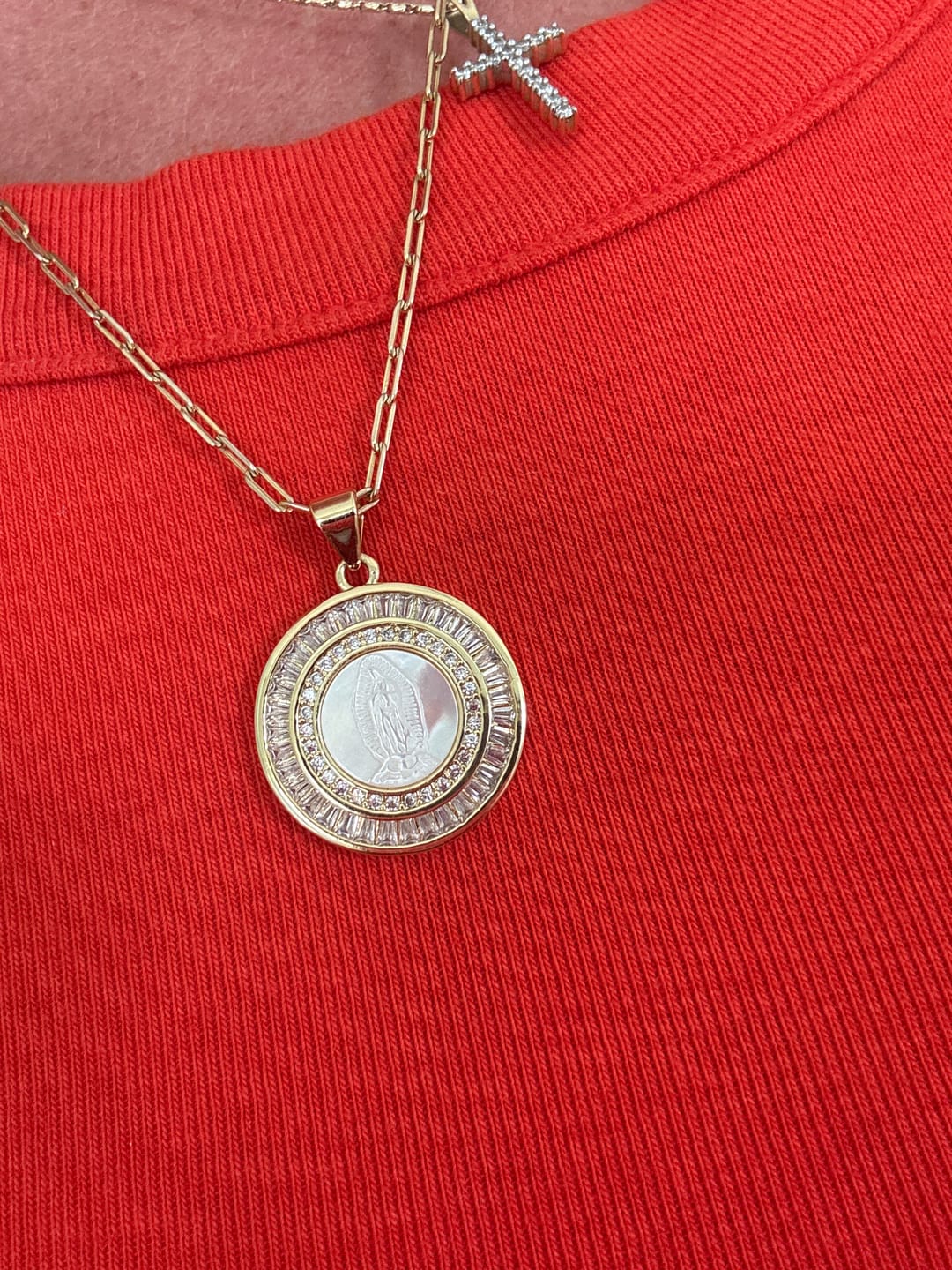 Customer photo review of Mother Mary Necklace