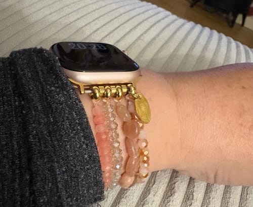 Customer photo review of Orange Symphony Apple Watch Strap