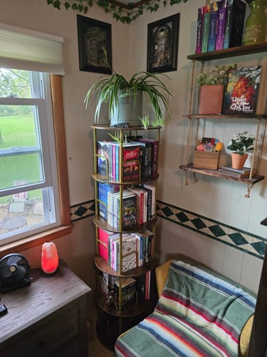 Customer photo review of Flycity 3-5 Tier Rotating Bookshelf With 360° Spinning Display