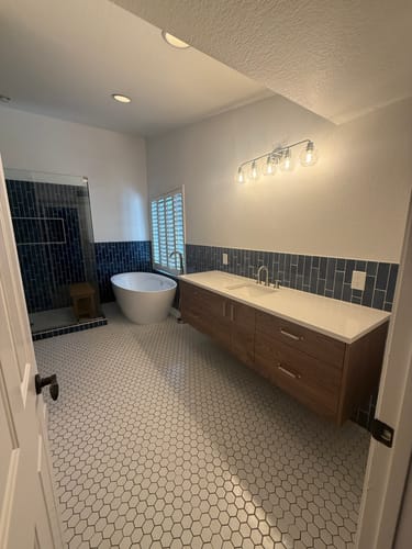 Customer photo review of Austin 72" Wall Mount American Black Walnut Bathroom Vanity