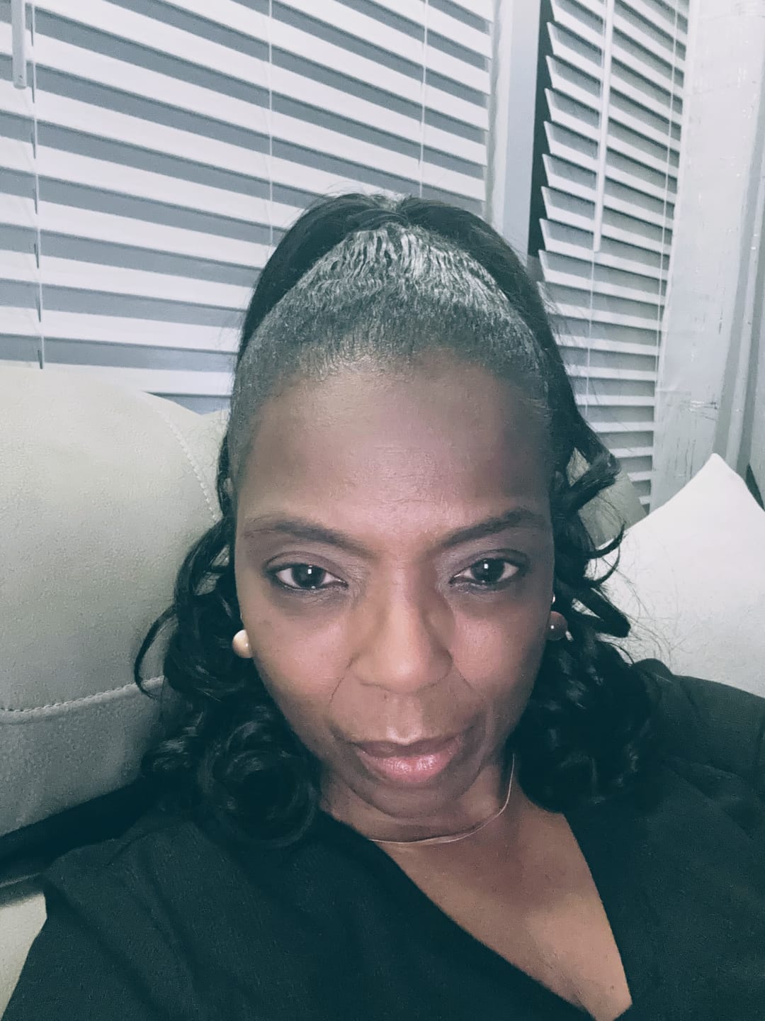 Customer photo review of Human Crochet Hair Extensions Silky Straight