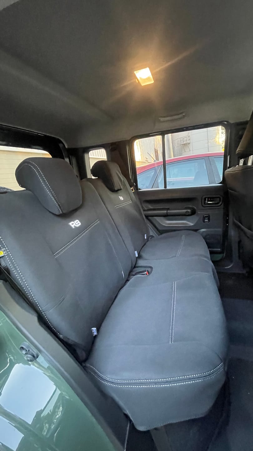 Customer photo review of Suzuki Jimny - 4th Gen GJ - GP4 Neoprene Rear Row Seat Covers (In Stock)
