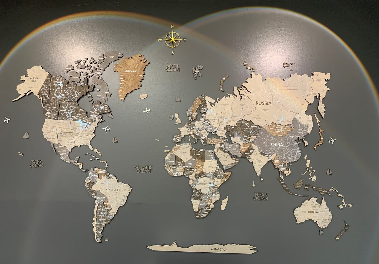 Customer photo review of Wood World Map -Loft