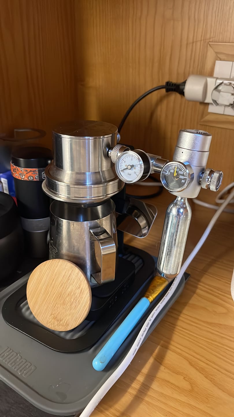 Customer photo review of Lastaforest Pneumatic Espresso Machine