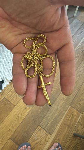 Customer photo review of Crucifix Pendant | Gold