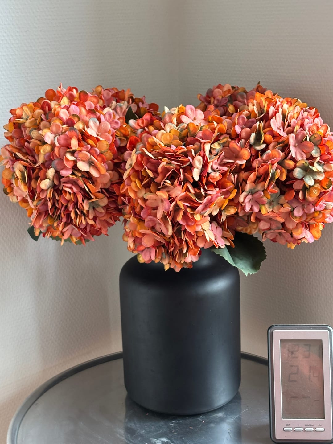Customer photo review of Grote Zijden Hortensia - Oranje