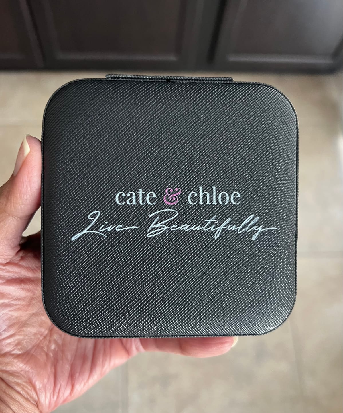 Customer photo review of Jewelry Travel Case, Black Mini Jewelry Box Organizer for Women