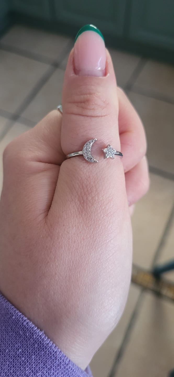 Customer photo review of Luna Moon Ring in Silver
