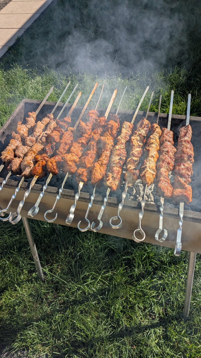 Customer photo review of Schweine-Schaschlik Klassiker – mit Zwiebeln, Pfeffer & Essig | mySchaschlik