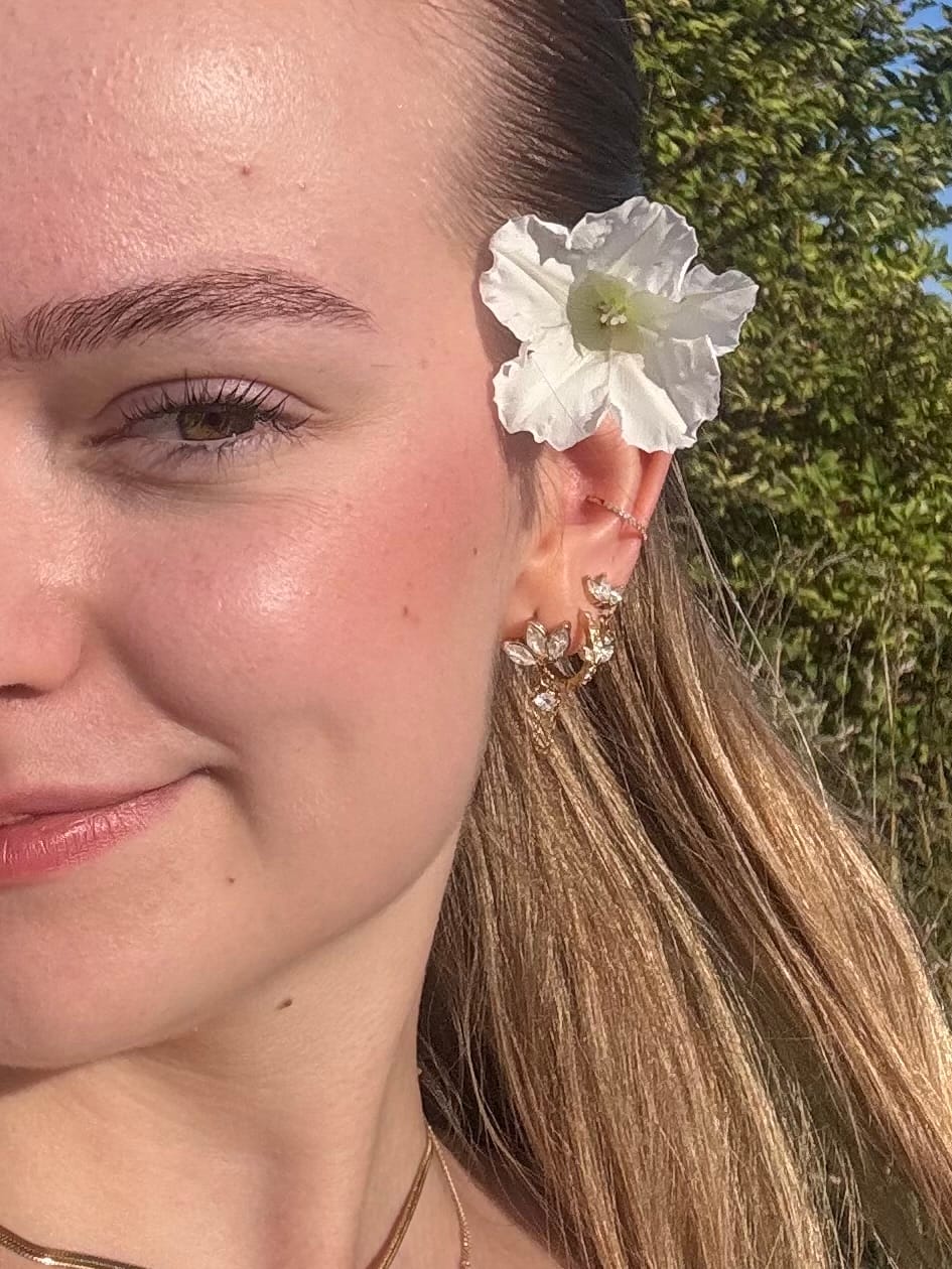 Customer photo review of Limitless Sky Lotus Ohrstecker 14K Vergoldet