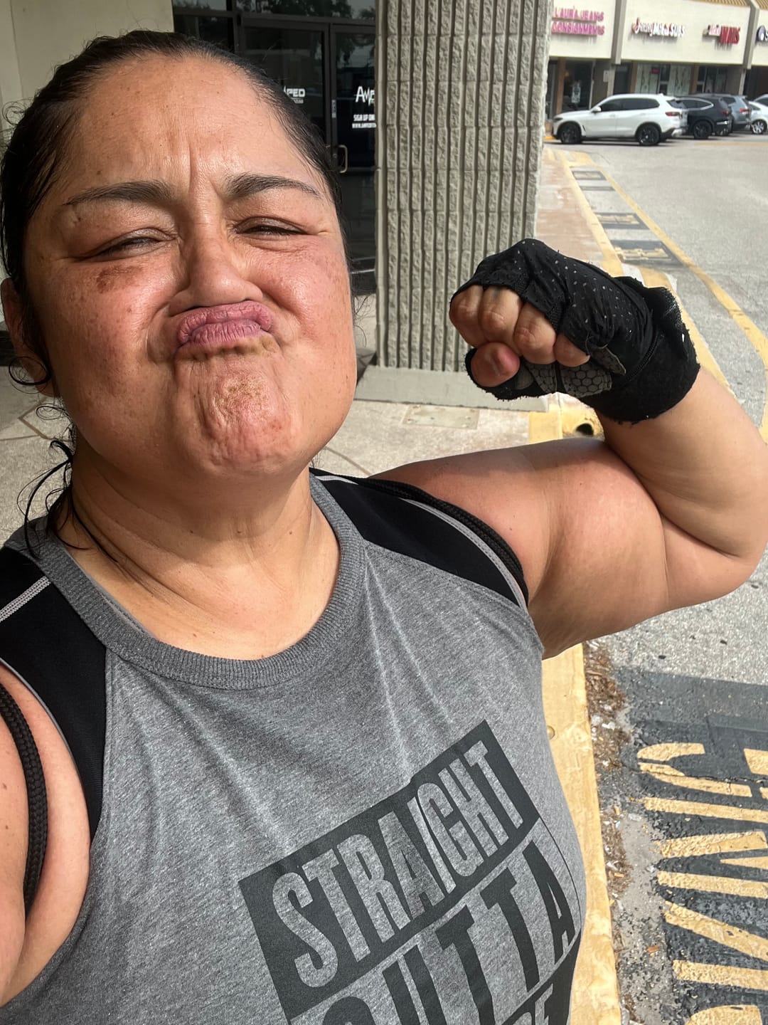 Customer photo review of Straight Out Of Shape Rocker Tank
