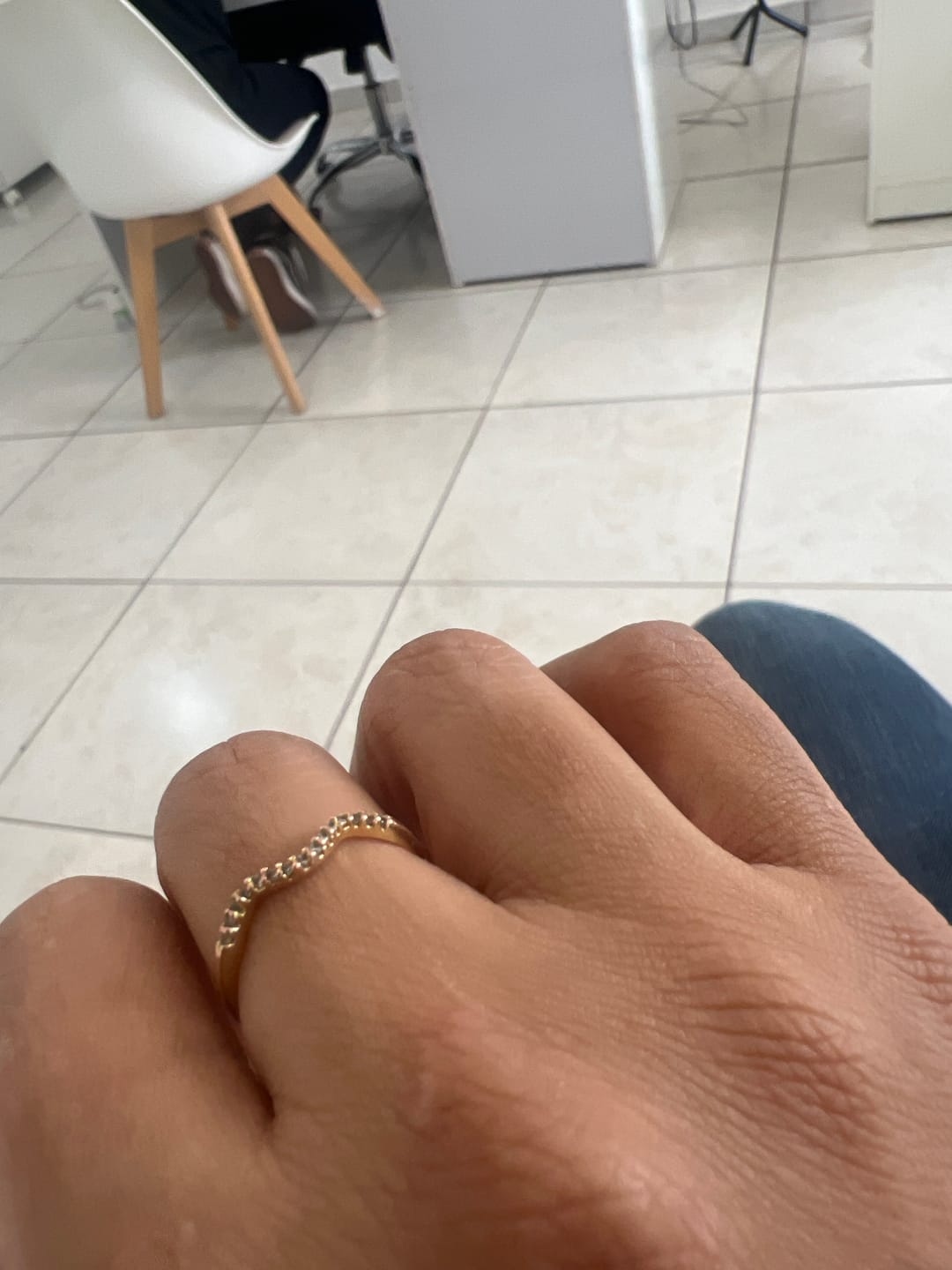 Customer photo review of Anel Lucia Duplo Banhado em Ouro 18k