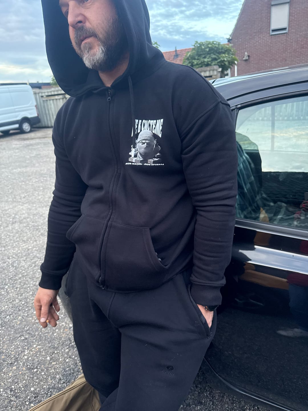 Customer photo review of Herren Zip Hoodie schwarz mit Reißverschluss - НЕ В СИСТЕМЕ - by SAEBIS®