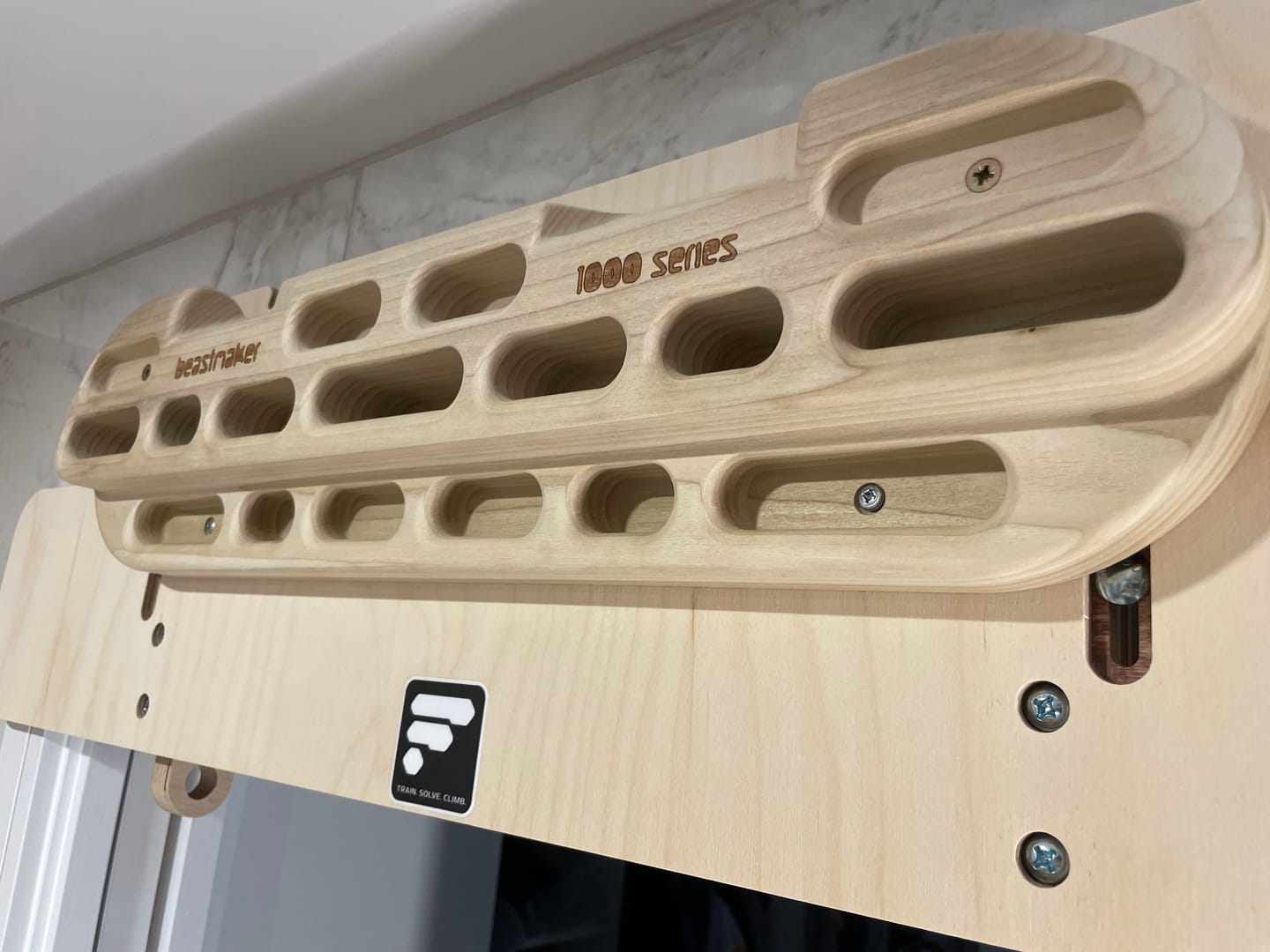 Customer photo review of Hangboard Doorway Mount
