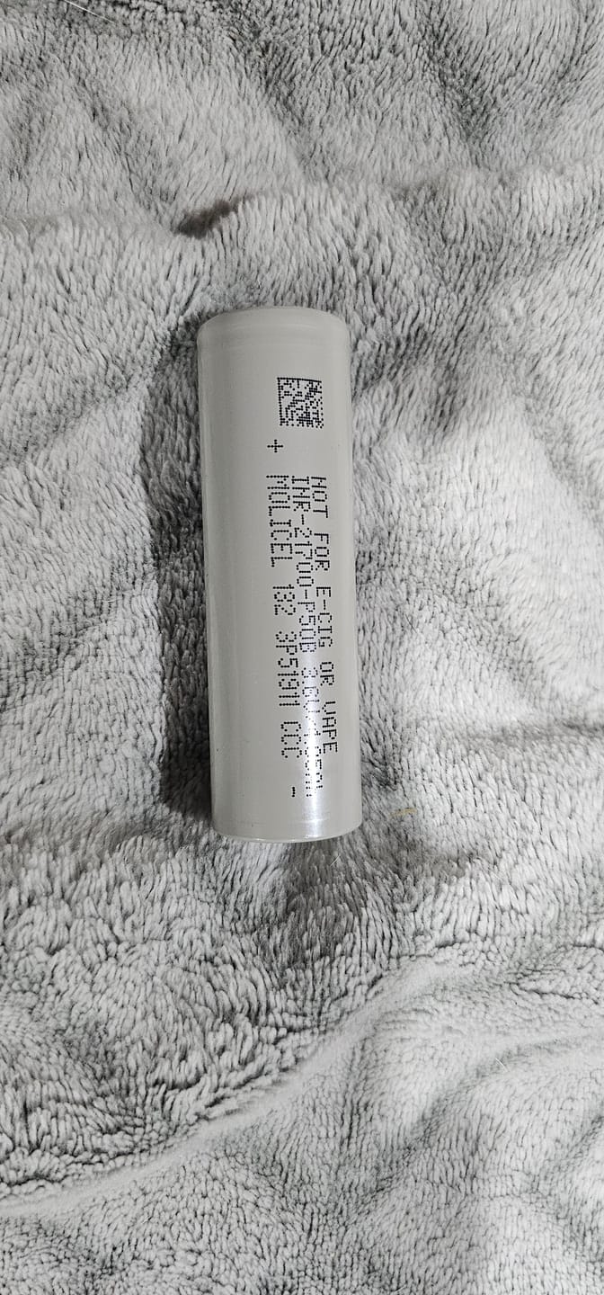 Customer photo review of Molicel P50B 21700 5000mAh 60A Battery