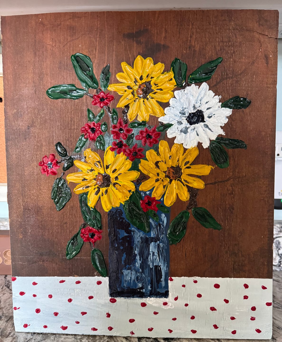 Customer photo review of Medium Red 16 oz | Thick & Creamy Acrylic Paints for Artists | DabblePaints™️