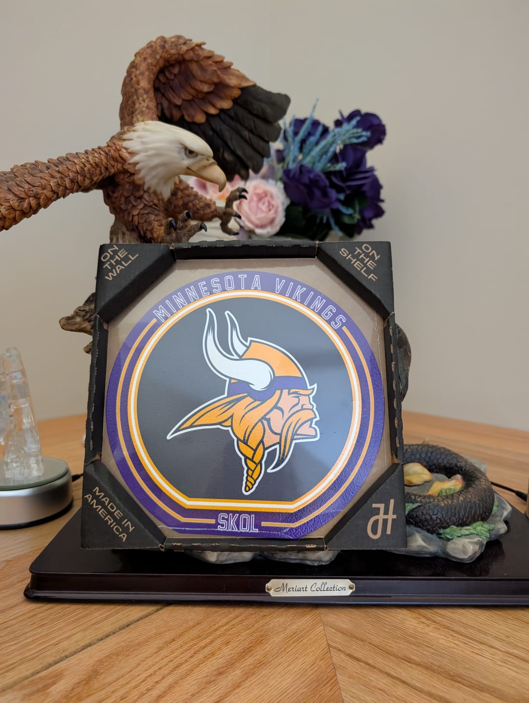 Customer photo review of Minnesota Vikings "Double Play" On the Wall or on the Shelf
