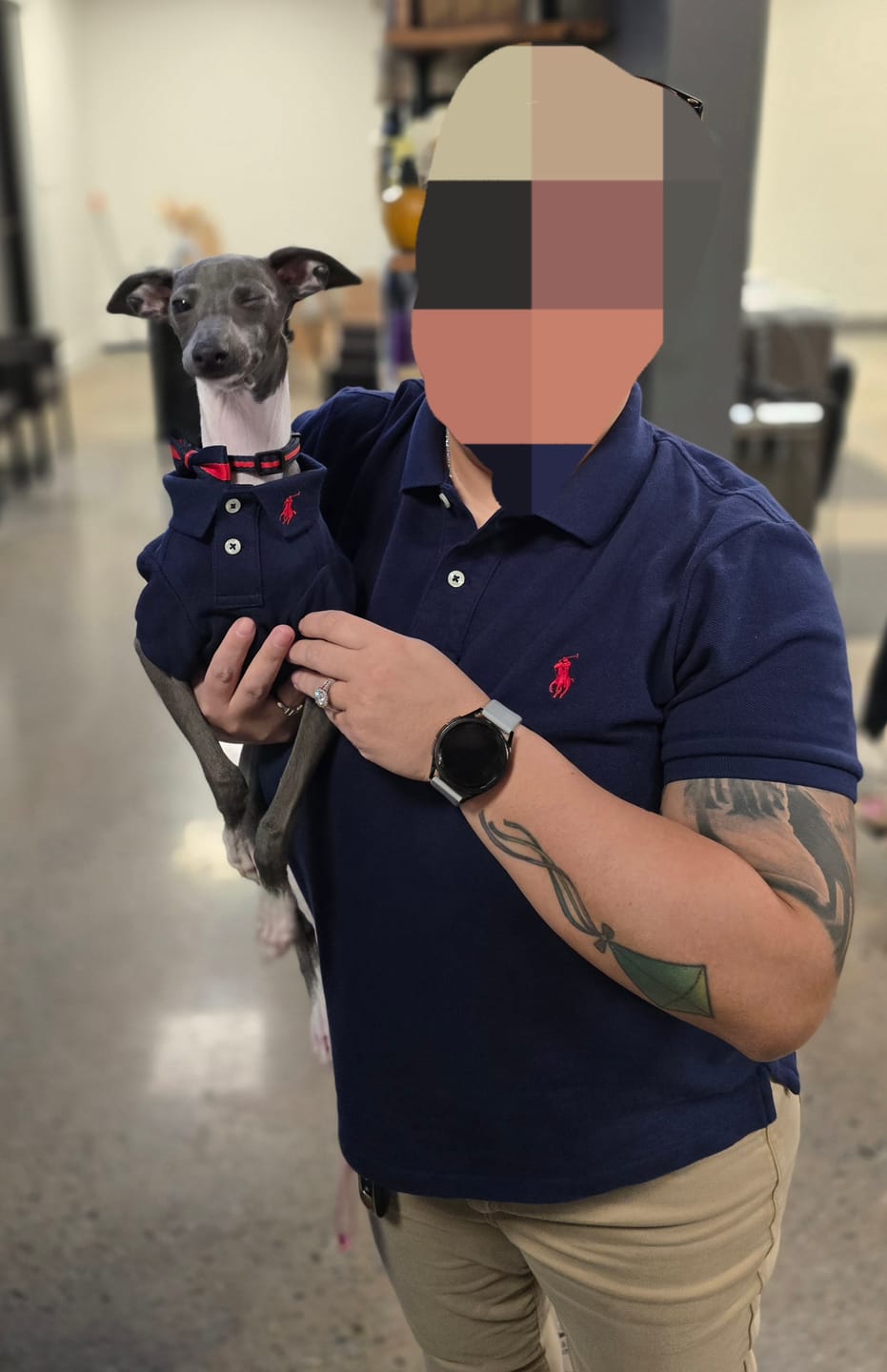 Customer photo review of Polo Ralph Lauren Cotton-Mesh Dog Polo Shirt