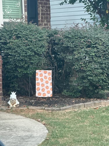 Customer photo review of Subtle FDT Autumn Pumpkin Garden Flag