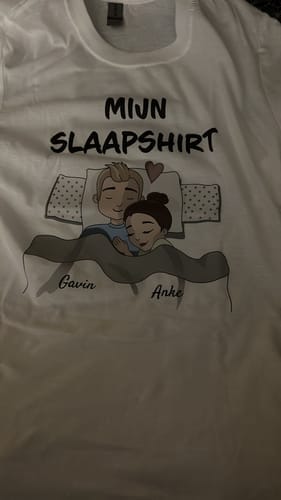 Customer photo review of Slaapkoppen - Gepersonaliseerde T-Shirt