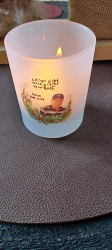 Customer photo review of Bij jullie - Gepersonaliseerde theelichthouder