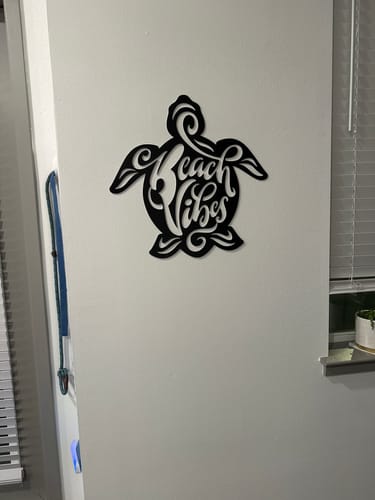 Customer photo review of Beach Vibes Turtle - Metal Wall Art