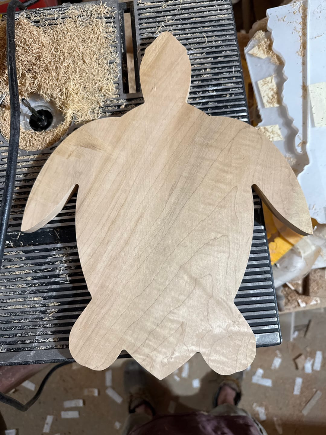 Customer photo review of 15x12" Sea Turtle Shaped Serving Board Acrylic Router Template