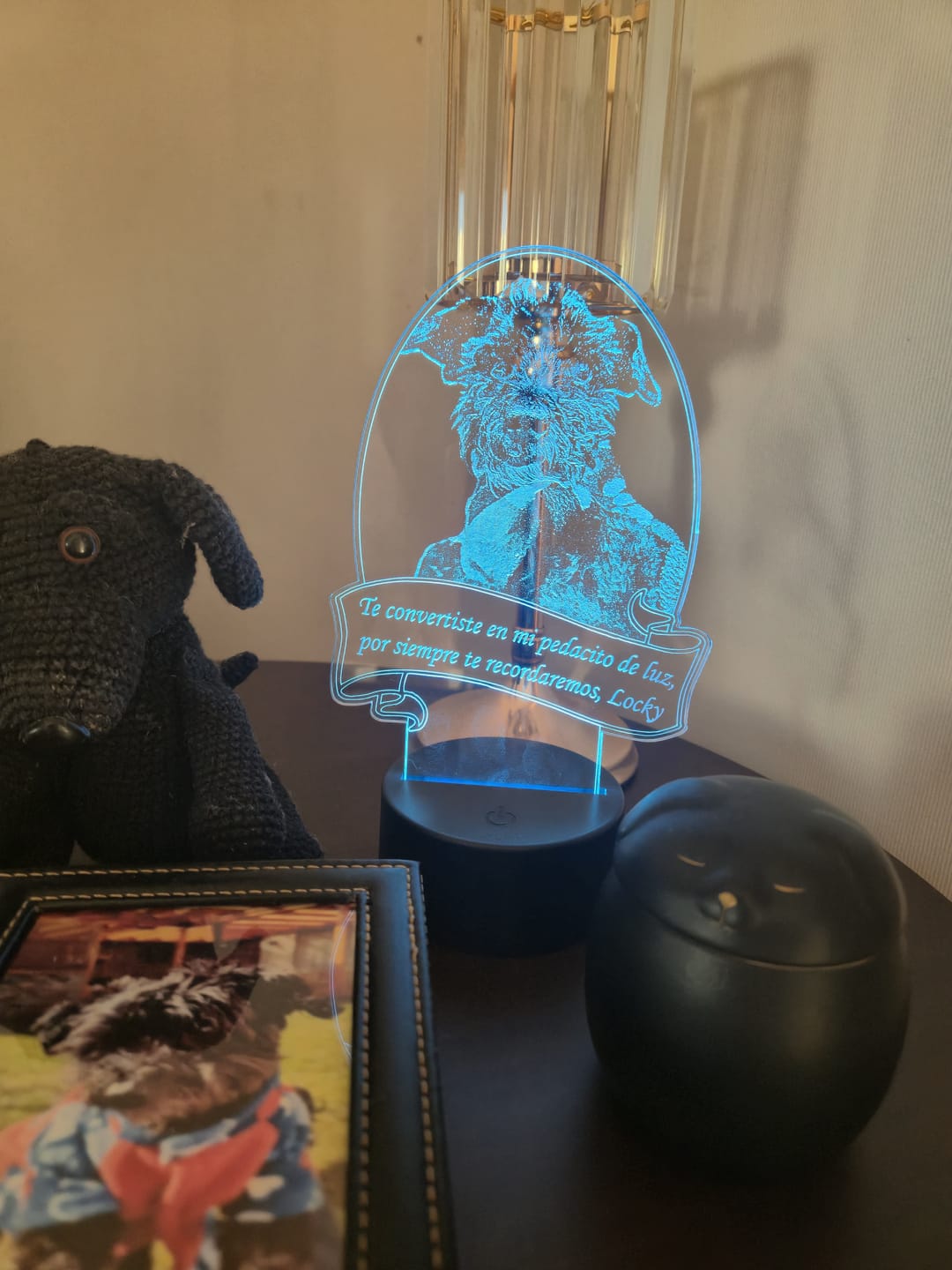 Customer photo review of Lámpara led LYON Personalizada