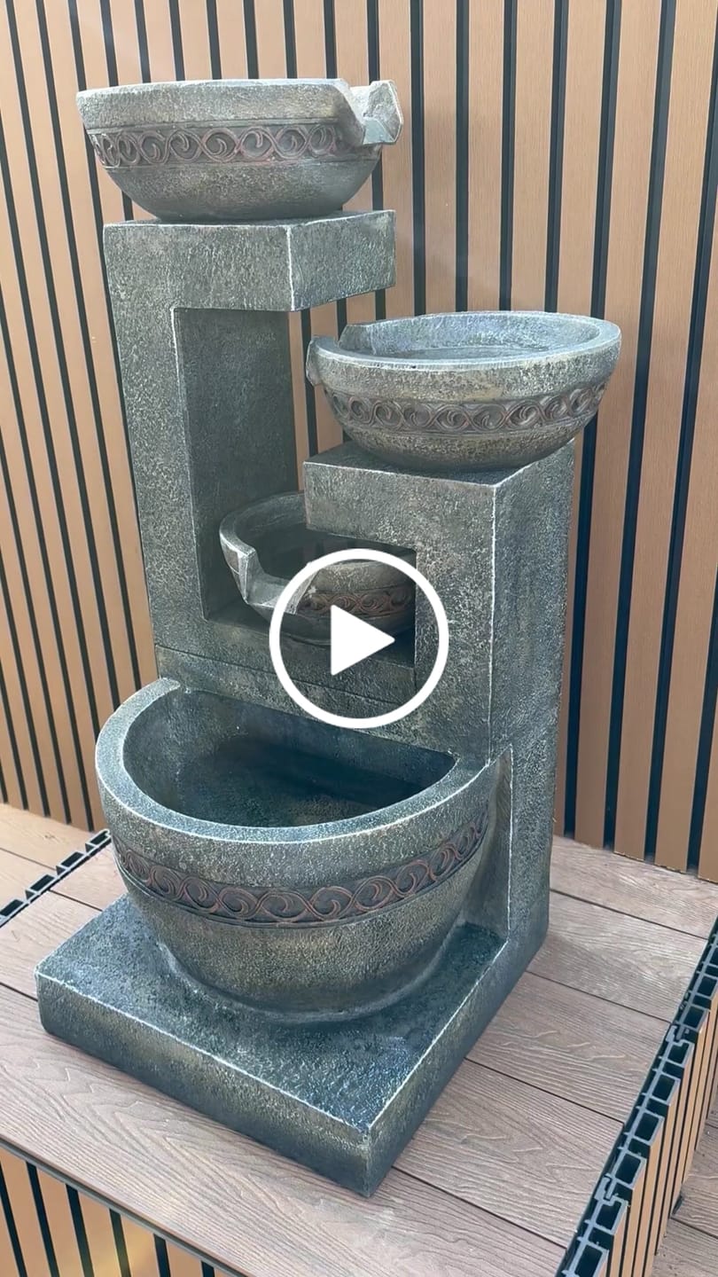 Customer video review of Casana 4-Tier Cascading Bowls Fountain - 85cm