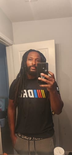 Customer photo review of Dad Speedway Shirt