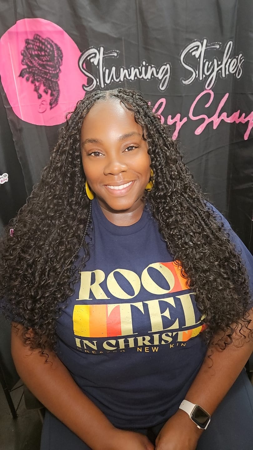 Customer photo review of Double Drawn Burmese Natural Wave Human Braiding Hair