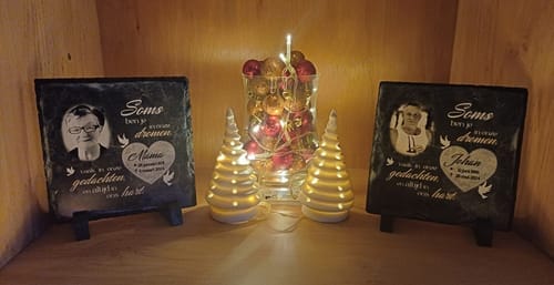 Customer photo review of In ons hart - Gepersonaliseerde leisteen plaat
