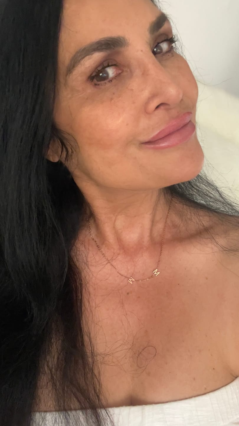 Customer photo review of Personalized Sideway Initial Necklace 18K Best Seller