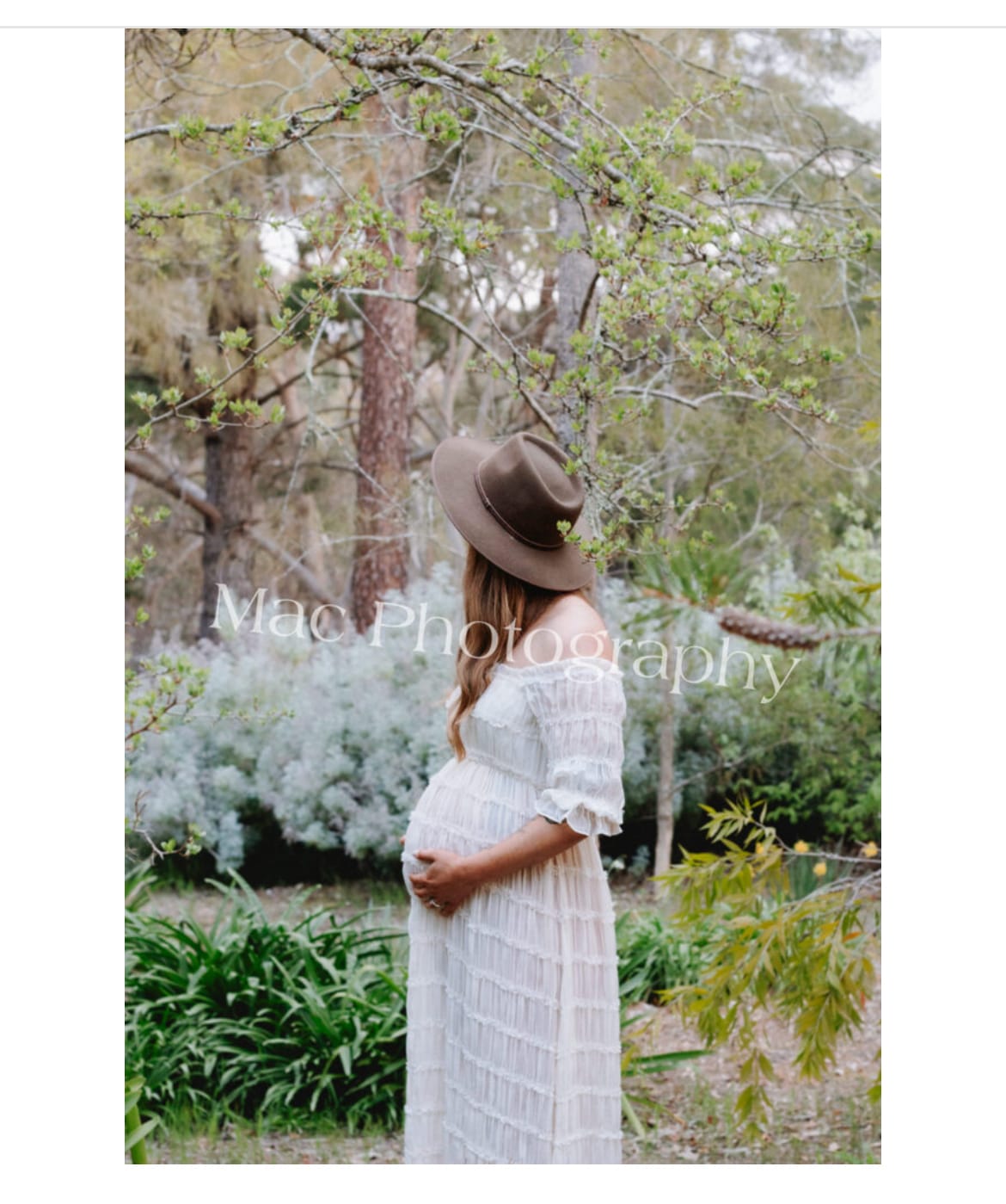 Customer photo review of Mariana Sheer Maternity Photoshoot  Dress in White