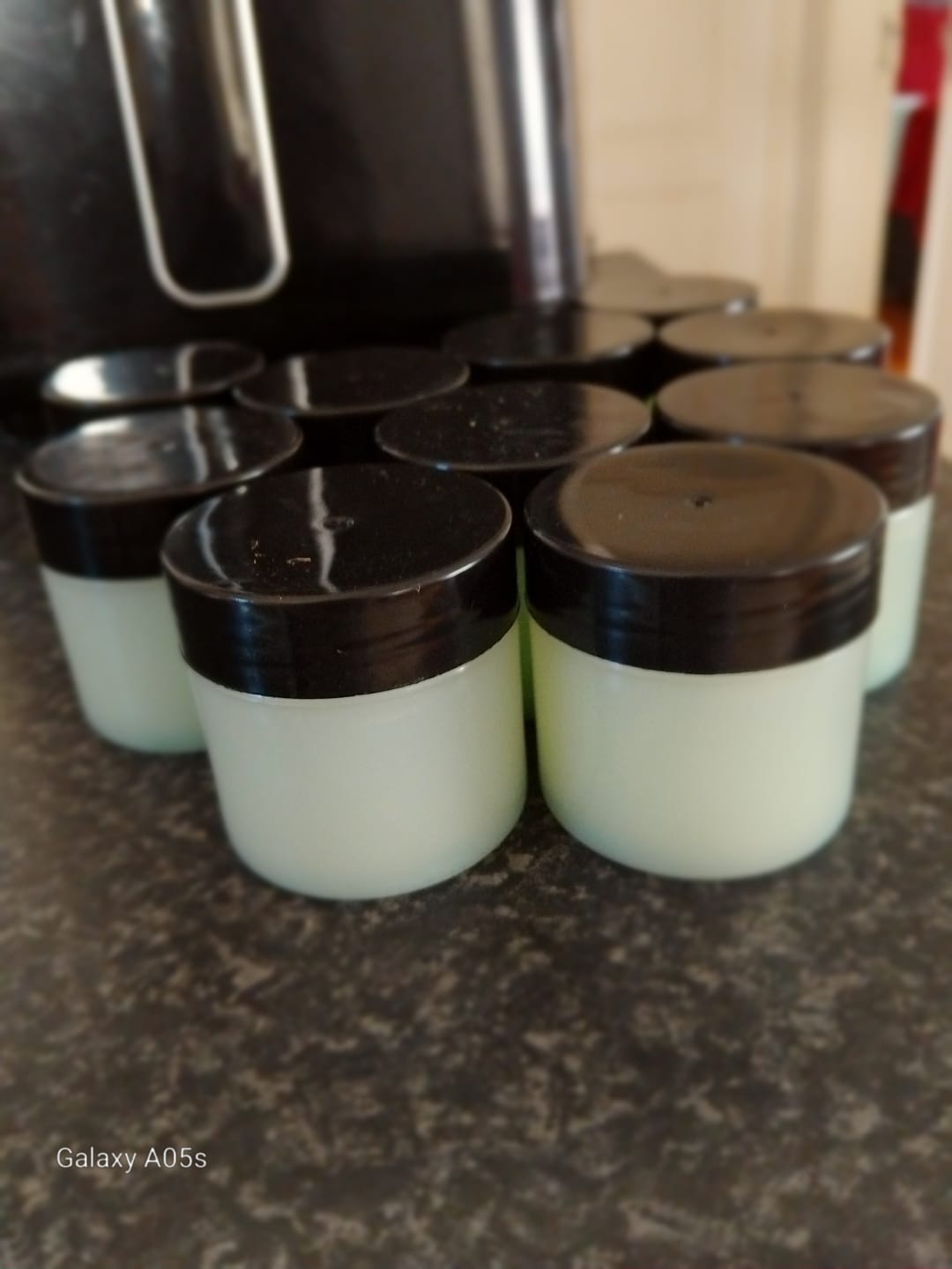 Customer photo review of 50 g Cosmetic Jar (50 mm neck) - Natural with Black Lid